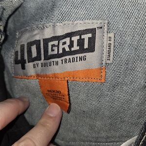 Duluth Trading Co 40 Grit Men's Relaxed Jeans - Gray and Orange